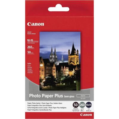 Canon Photo Paper Plus Semi-gloss SG-201 1686B015 Fotopapier 10 x 15 cm 260 g/m² 50 vellen Zijdeglans Canon Photo Paper Plus Semi-gloss SG-201 1686B015 Fotopapier 10 x 15 cm 260 g/m² 50 vellen Zijdeglans