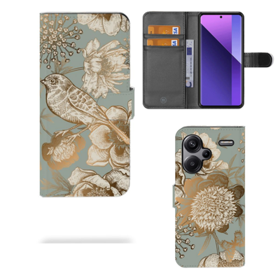 Hoesje voor Xiaomi Redmi Note 13 Pro Plus Vintage Bird Flowers Hoesje voor Xiaomi Redmi Note 13 Pro Plus Vintage Bird Flowers