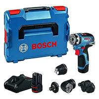 Bosch Blauw gsr 12v-35 fc accu/boorschroevendraaier + opzetstukken | 2x 3.0ah accu's | in l-boxx - 06019h3000 - thumbnail