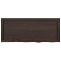VidaXL Wastafelblad 100x40x(2-4) cm behandeld massief hout donkerbruin - thumbnail