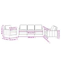 3-delige Loungeset met kussens fluweel geel - thumbnail