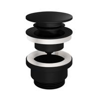 Clickwaste Hotbath Cobber Afvoerplug met Schroef Rond Mat Zwart - thumbnail