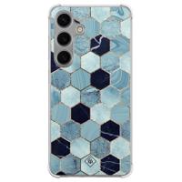 Samsung Galaxy S24 shockproof hoesje - Blue cubes - thumbnail