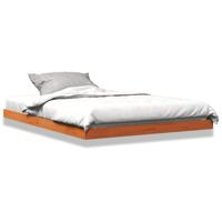 Bedframe massief grenenhout wasbruin 140x190 cm - thumbnail