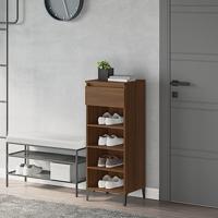 VidaXL Schoenenrek 40x36x105 cm bewerkt hout bruin eikenkleur - thumbnail