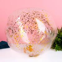 Opblaasbare strandbal met glitters - thumbnail