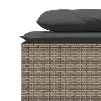 3-delige Tuinset met kussens poly rattan grijs - thumbnail