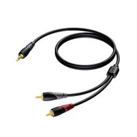 Procab CLA711/20 verloopkabel 1x Mini-jack naar 2x RCA 20m - thumbnail