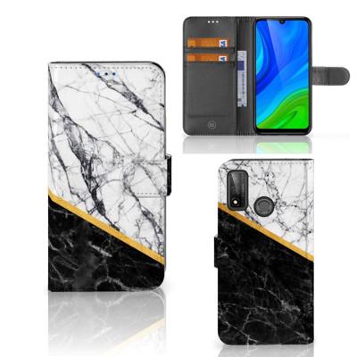 Huawei P Smart 2020 | Bookcase | Marmer Wit Zwart - Origineel Cadeau Man
