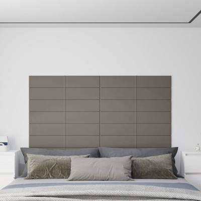 VidaXL Wandpanelen 12 st 1,62 m² 90x15 cm fluweel lichtgrijs