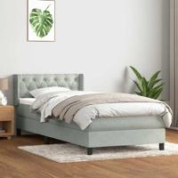 Boxspring met matras fluweel lichtgrijs 80x210 cm - thumbnail
