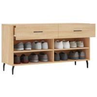 VidaXL Schoenenbank 102x35x55 cm bewerkt hout sonoma eikenkleurig - thumbnail