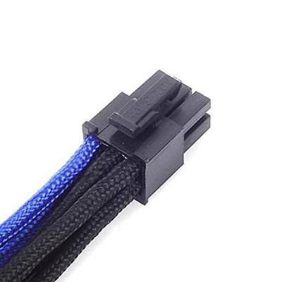 SilverStone 6-polig pcie verlengkabel (zwart/blauw, 25 centimeter, pp07-ide6ba, lite retail)