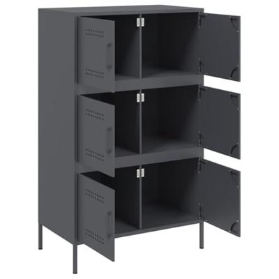 Hoge kast 68x39x113 cm staal antracietkleurig Hoge kast 68x39x113 cm staal antracietkleurig