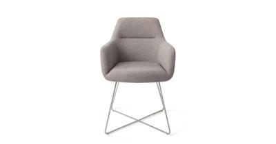 Jesper Home Kinko eetkamerstoel Earl Grey cross steel