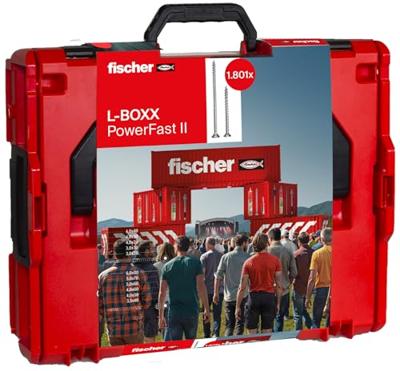 Fischer 558739 L-BOXX 102 Power-Fast II Spaanplaatschroef T-profiel Staal Galvanisch verzinkt 1801 onderdelen