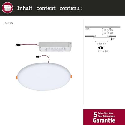 Paulmann 93068 EB Panel Veluna VariFit LED-inbouwlamp LED LED vast ingebouwd 22 W Satijn