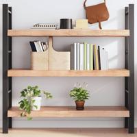 Wandschap 120x40x(2-6)cm behandeld massief eikenhout lichtbruin - thumbnail