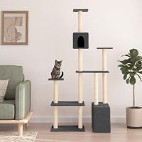 VidaXL Kattenmeubel met sisal krabpalen 180 cm donkergrijs - thumbnail