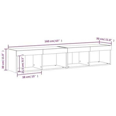 Tv-meubels met LED-verlichting 2 st 80x30x30 cm gerookt eiken - thumbnail