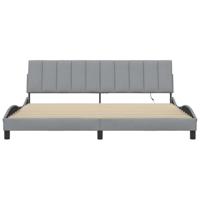 Bedframe zonder matras "Hanko" stof lichtgrijs 200x200 cm - thumbnail