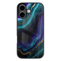 iPhone 16 glazen hardcase - Smaragd paars groen - thumbnail