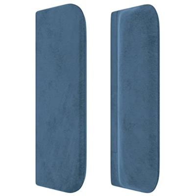 Hoofdbord met randen 83x16x78/88 cm fluweel donkerblauw