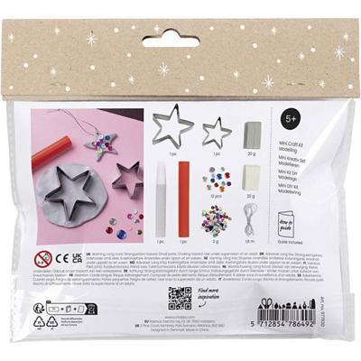 Creativ Company Mini hobbyset boetseren, sterren, zilver, wit, 1 doos