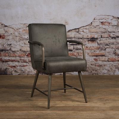 Tower Living Eetkamerstoel 'Belmonte' met armleuning, kleur grijs