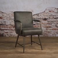 Tower Living Eetkamerstoel 'Belmonte' met armleuning, kleur grijs - thumbnail