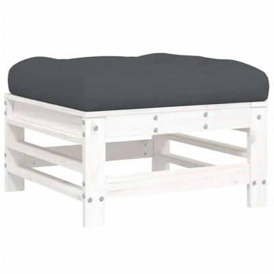7-delige Loungeset met kussens massief hout wit