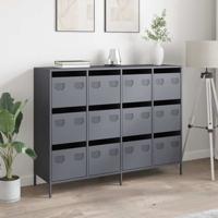 Dressoir 135x39x103,5 cm koudgewalst staal antracietkleurig - thumbnail