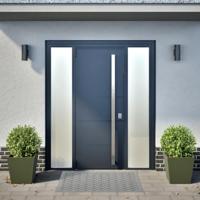 Plantenbakken 2 st 40x40x40 cm staal olijfgroen - thumbnail