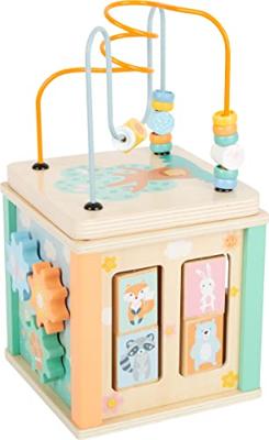 Small Foot houten activiteitenkubus en motoriekspiraal pastel