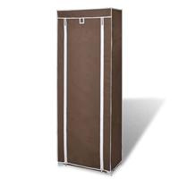 VidaXL Stoffen schoenenrek met hoes 162 x 57 x 29 cm bruin - thumbnail