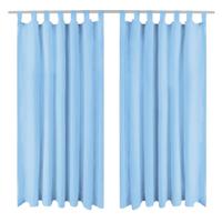 VidaXL Micro-satijnen gordijnen met lussen 140x225 cm turquoise 2 st - thumbnail