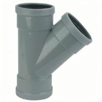 Wavin PVC T-Stuk 45° Manchetverbinding Grijs - 125mm 3x Mof voor Riolering - thumbnail