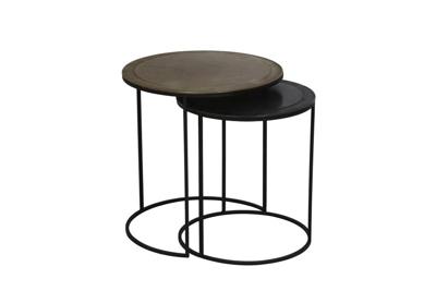 Light & Living Sidetable 'Talca', set van 2 stuks, antiek koper met brons