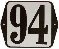 Huisnummer naambordje standaard 15x12 cm nummer 94 - Warentuin mix - thumbnail