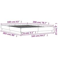 Bedframe met LED-verlichting betongrijs 160x200 cm - thumbnail