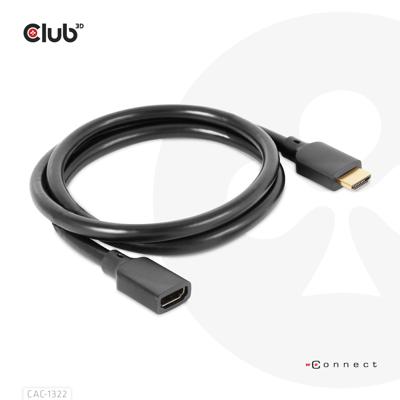 CLUB3D Ultra High Speed HDMI Extension Cable 4K120Hz 8K60Hz 48Gbps M/F 1 m / 3.28 ft 30AWG - thumbnail