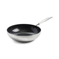 GreenPan geneva wokpan 28 cm rvs/zwart - thumbnail
