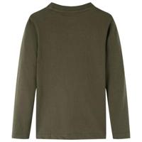Kindershirt met lange mouwen skateboardprint 116 kakikleurig - thumbnail