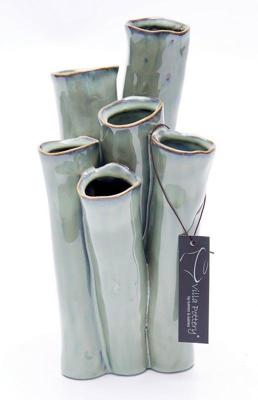 New Juul Vaas porselein 13x25cm olijf