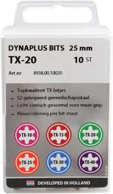 Dynaplus Schroefbit 25 mm tx-15 rood 10x
