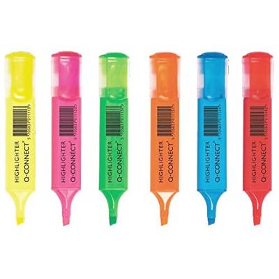 Q-CONNECT markeerstift, pak van 6 stuks in geassorteerde kleuren Q-CONNECT markeerstift, pak van 6 stuks in geassorteerde kleuren