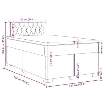 vidaXL Boxspring met matras stof blauw 120x190 cm