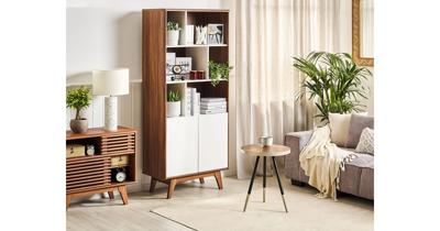 Beliani COLUMBUS - Boekenkast-Wit-MDF Beliani COLUMBUS - Boekenkast-Wit-MDF