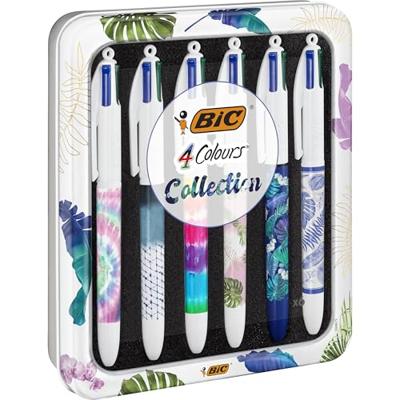 Bic Colours Tie - Dye 4-kleurenbalpen, medium, klassieke inktkleuren, doos van 6 stuks