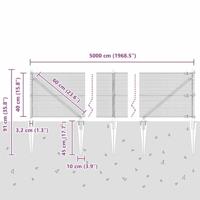 VidaXL Afrasteringspaal grijs 50 x 0,4 m (12 x 12 mm gaas) - thumbnail